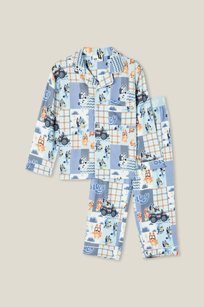 Lucas Long Sleeve Pyjama Set Licensed, LCN BLU DUSK BLUE/BLUEY PATCHWORK