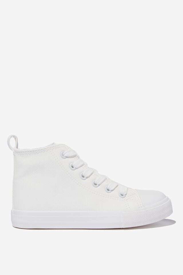 Classic High Top Trainer, WHITE SMOOTH