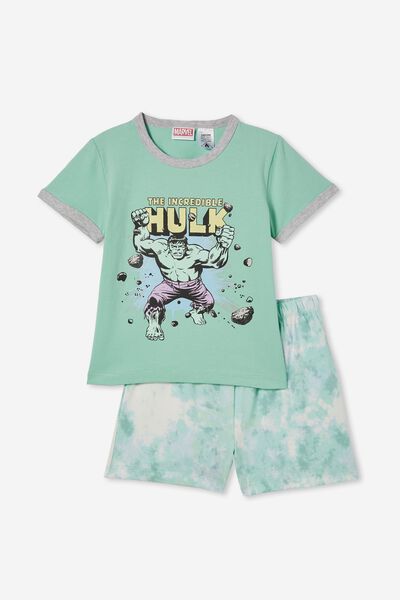 Felix Short Sleeve Pyjama Set License, LCN MAR MINT BREEZE/ THE INCREDIBLE HULK