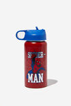 Kids Metal Drink Bottle, LCN MAR SPIDERMAN/RETRO BLUE LID - alternate image 2