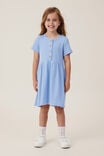 Sally Button Front Short Sleeve Dress, DUSK BLUE WAFFLE - alternate image 2