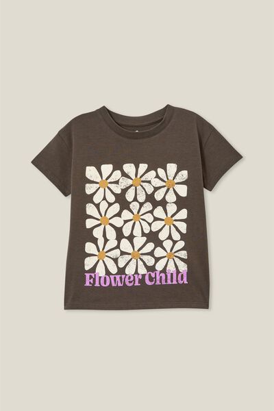 Poppy Short Sleeve Print Tee, PHANTOM/FLOWER CHILD