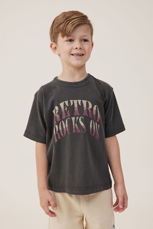 Camiseta - Jonny Short Sleeve Print Tee, PHANTOM/RETRO ROCKS ON