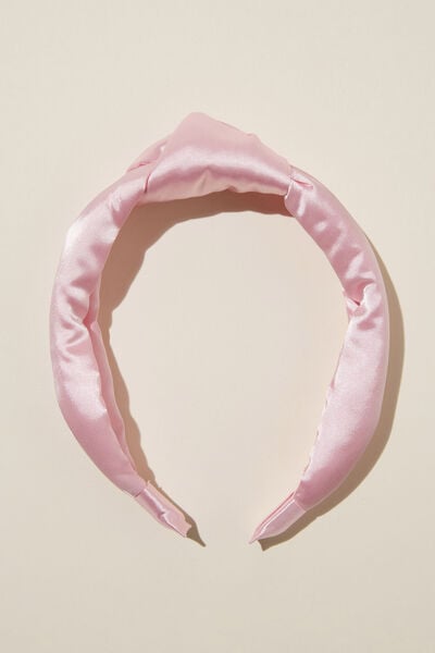 Lottie Knot Headband, BLUSH PINK/SATIN
