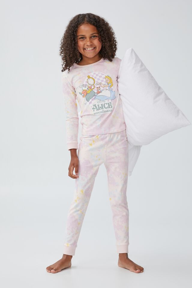 Florence Long Sleeve Pyjama Set Licensed, LCN DIS ALICE IN WONDERLAND RAINBOW TIE DYE