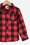 Rugged Long Sleeve Shirt, RED/PHANTOM BUFFALO CHECK - alternate image 2