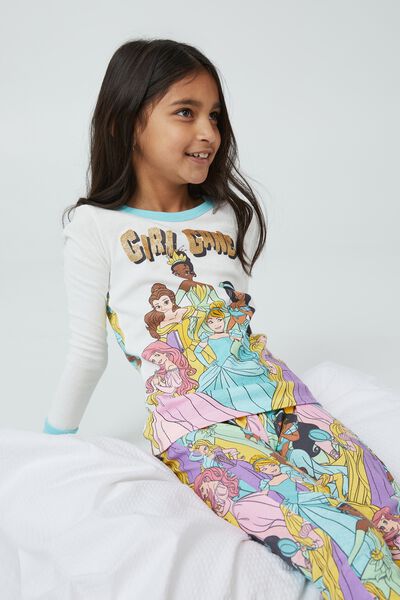 Natalie Long Sleeve Pyjama Set Licensed, LCN DIS VANILLA/PRINCESS GIRL GANG