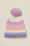 Winter Striped Knit Beanie, BLUSH PINK/MULTI STRIPE - alternate image 1