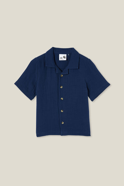 Cabana Short Sleeve Shirt, IN THE NAVY/CHEESECLOTH