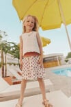 Hallie Tiered Skirt, VANILLA/MAEVE FLOWER STAMP - alternate image 1