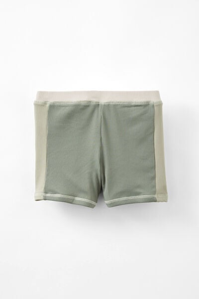 Billy Boyleg Swim Trunk, SWAG GREEN/RIB STRIPE PANEL