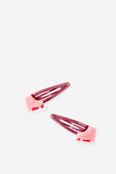 Kids Multi Pack Snap Hair Clips, BERRY JAM/ICE SKATES