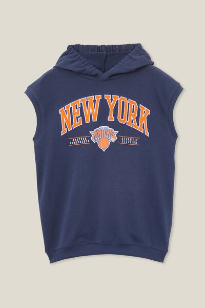 License Oversized Slouch Hooded Tee, LCN NBA IN THE NAVY/NEW YORK KNICKS
