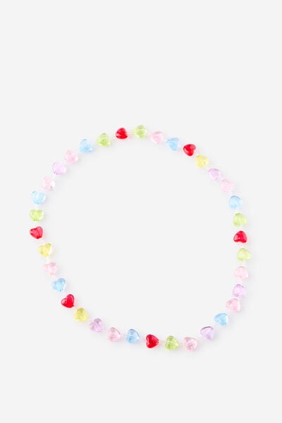 Kids Beaded Necklace, RAINBOW HEARTS/BEADED