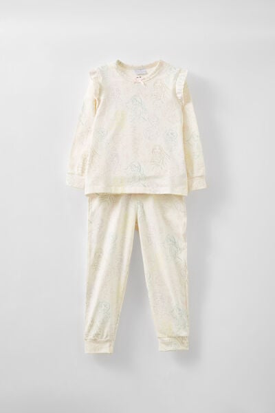 Ava Long Sleeve Pyjama Set Licensed, LCN DIS VANILLA/BALLET PRINCESSES