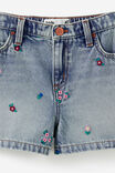 Relaxed Denim Short, AIRLIE LIGHT BLUE/FLORAL EMBROIDERY - example image 3