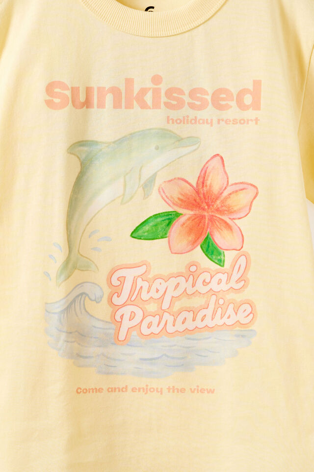 Essential Short Sleeve Graphic Tee, BUTTER YELLOW/DIAS DE PLAYA