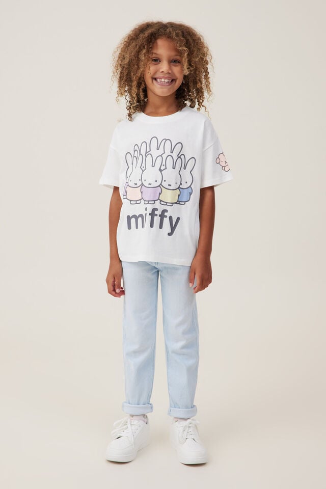 Miffy License Drop Shoulder Short Sleeve Tee, LCN MIF MIFFY GROUP/VANILLA