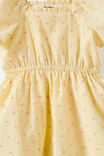 Baby Woven Short Sleeve Dress, BABY YELLOW - example image 2