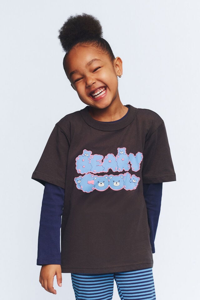 Essential Short Sleeve Graphic Tee, PHANTOM/BEARY COOL