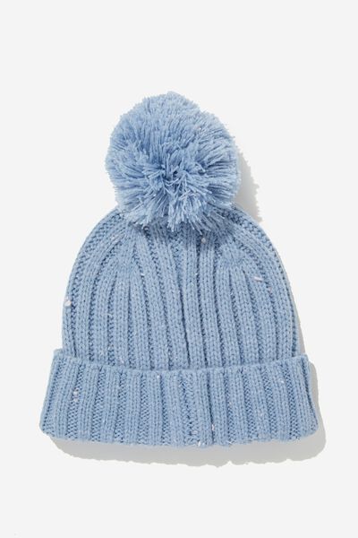Baby Winter Rib Knit Beanie, DUSTY BLUE