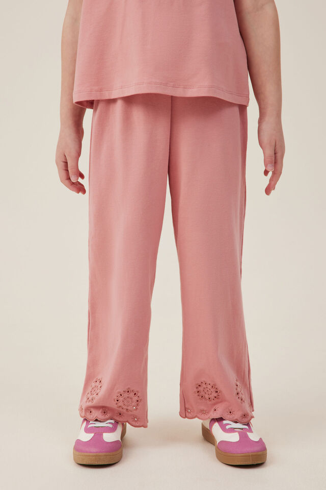 Piper Broderie Pant, CLAY PIGEON