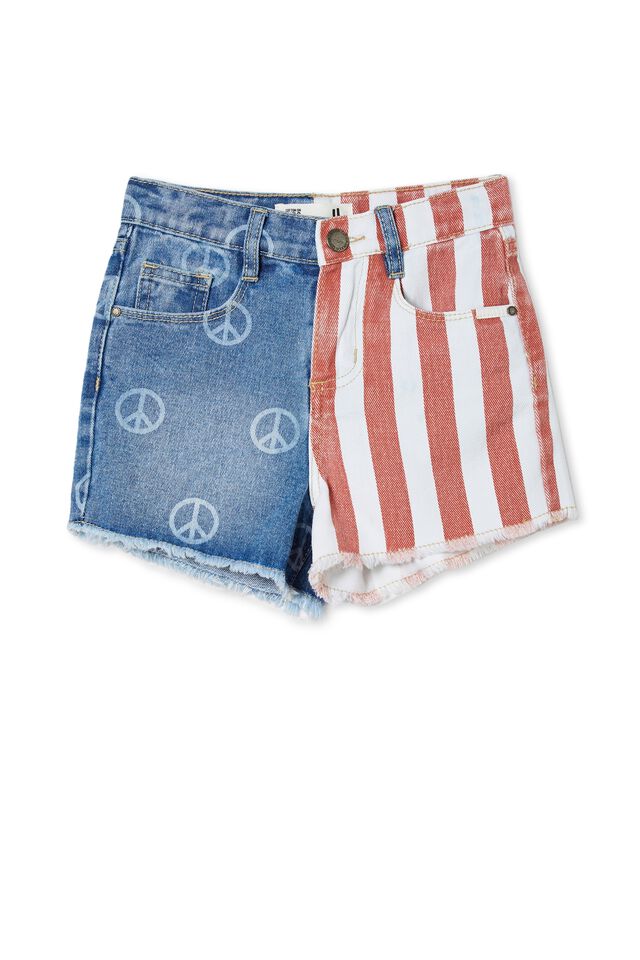 Sunny Denim Short, WEEKEND WASH/PEACE AND STRIPE