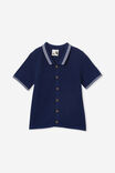 Knitted Short Sleeve Shirt, IN THE NAVY - alternate image 5