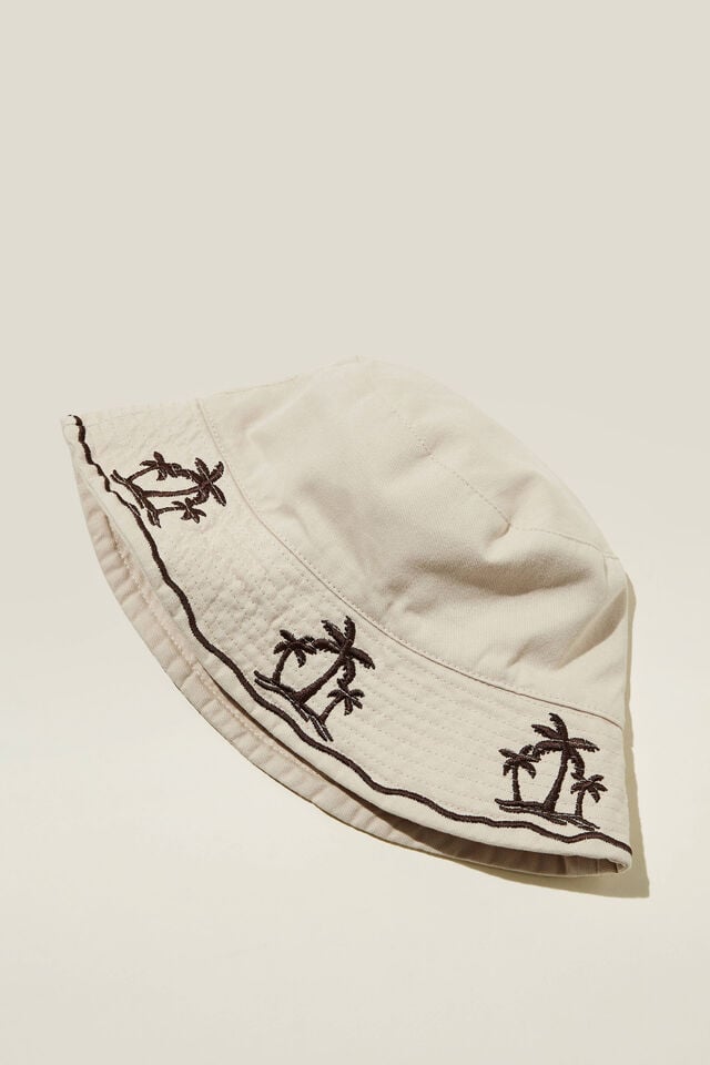 Kids Reversible Bucket Hat, RAINY DAY/PALM EMBROIDERY