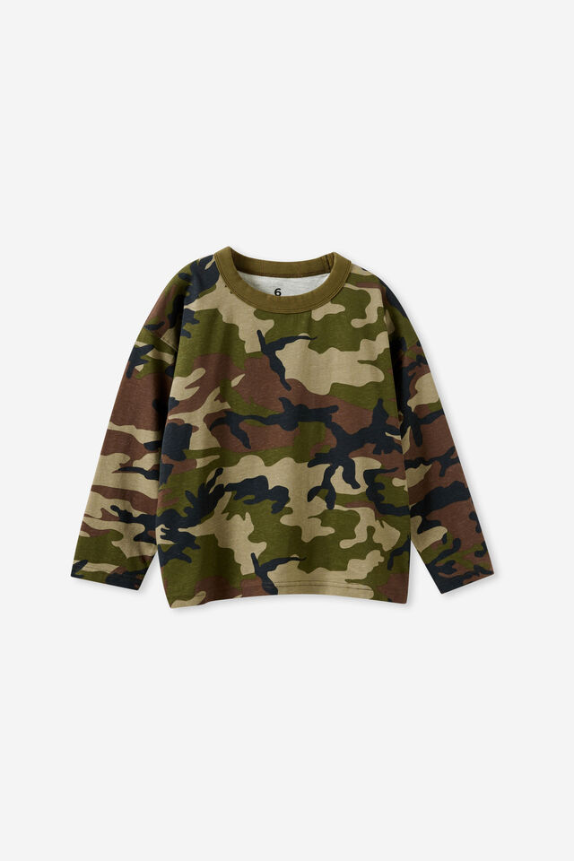 Essentials Long Sleeve Tee, CAMO WASH
