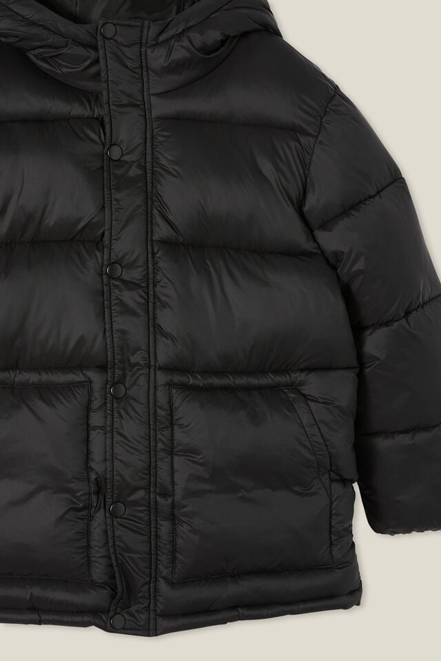 Huntley Hooded Puffer Jacket, BLACK