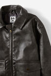 Fletcher Faux Leather Bomber Jacket, AGED HOT CHOCCY - alternate image 2