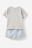 Kelce Short Sleeve Pyjama Set, CLOUD MARLE/ FROSTY BLUE BILLY STRIPE - alternate image 3
