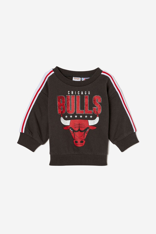 Alma Drop Shoulder Sweater Lcn, LCN NBA PHANTOM/BULLS FACE STRIPE