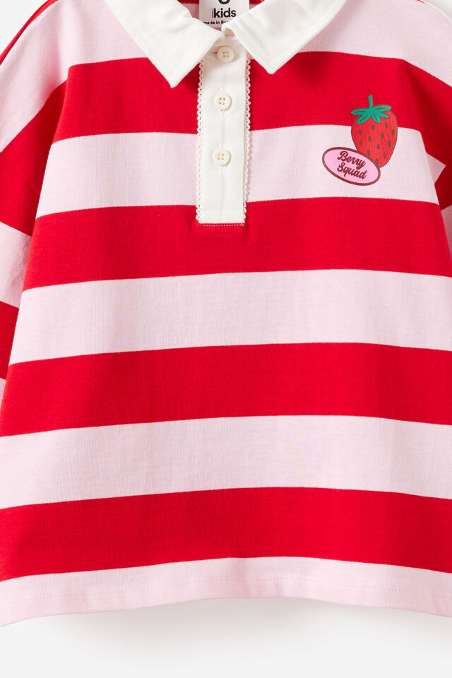 Rugby Polo, BALLET PINK/VARSITY RED/BERRY SQUAD