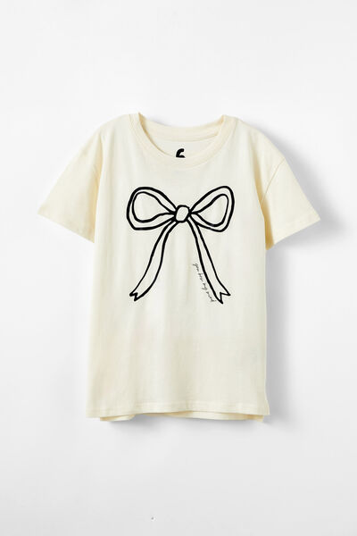 Poppy Short Sleeve Graphic Print Tee, DARK VANILLA/BOW