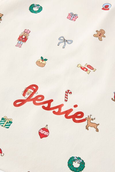 Santa Sack Family Xmas Personalised, VANILLA/EVERYTHING CHRISTMAS