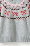 Soft Knit Jumper, GREY MARLE/BOW FAIRISLE - example image 3