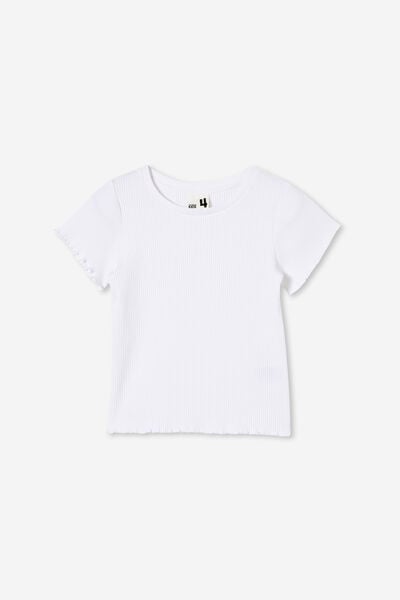 Camiseta - Raya Rib Baby Tee, WHITE RIB