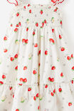 Gigi Flutter Sleeve Dress, VANILLA/STRAWBERRY LEMONS - example image 3
