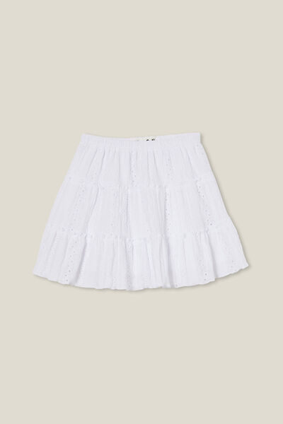 Hazel Tiered Skirt, WHITE
