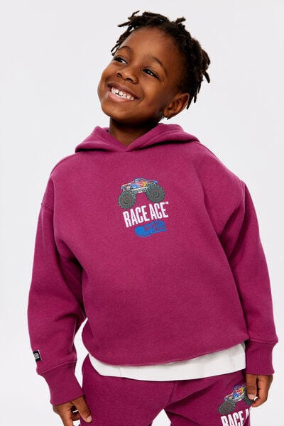 License Sammy Oversize Hoodie, LCN MAT BERRY JAM/HOT WHEELS RACE ACE