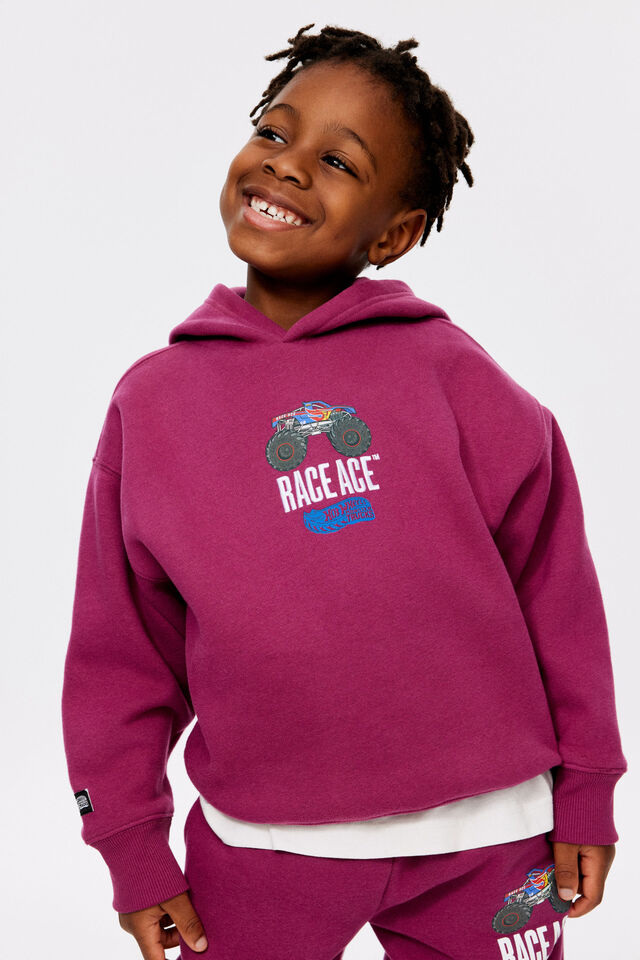 Hot Wheels Oversized Hoodie, LCN MAT BERRY JAM/HOT WHEELS RACE ACE