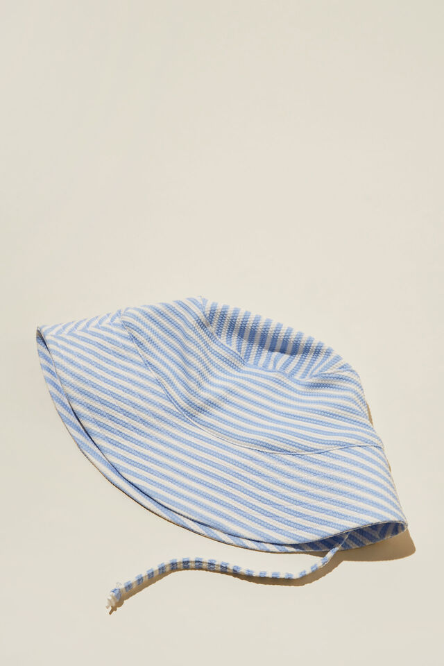 Baby Swim Bucket Hat, DUSK BLUE/VANILLA RIO STRIPE