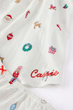 Adults Babydoll Family Xmas Pj Set Personalised, VANILLA/EVERYTHING CHRISTMAS - example image 2