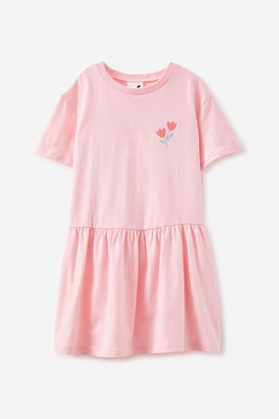 Willow Short Sleeve Dress, BLUSH PINK/TULIP