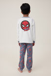 Ace Long Sleeve Pyjama Set Licensed, LCN MAR VANILLA/SPIDERMAN CRAWL - alternate image 3