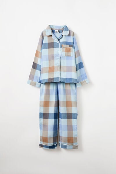 Harvey Long Sleeve Pyjama Set, FROSTY BLUE/WINTERS CHECK