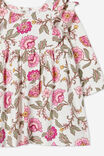 Mandy Long Sleeve Ruffle Dress, VANILLA/BLUSH PINK FOLKIE FLORAL - alternate image 2