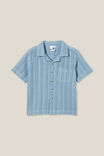 Cabana Short Sleeve Shirt, DUSTY BLUE CROCHET - alternate image 1